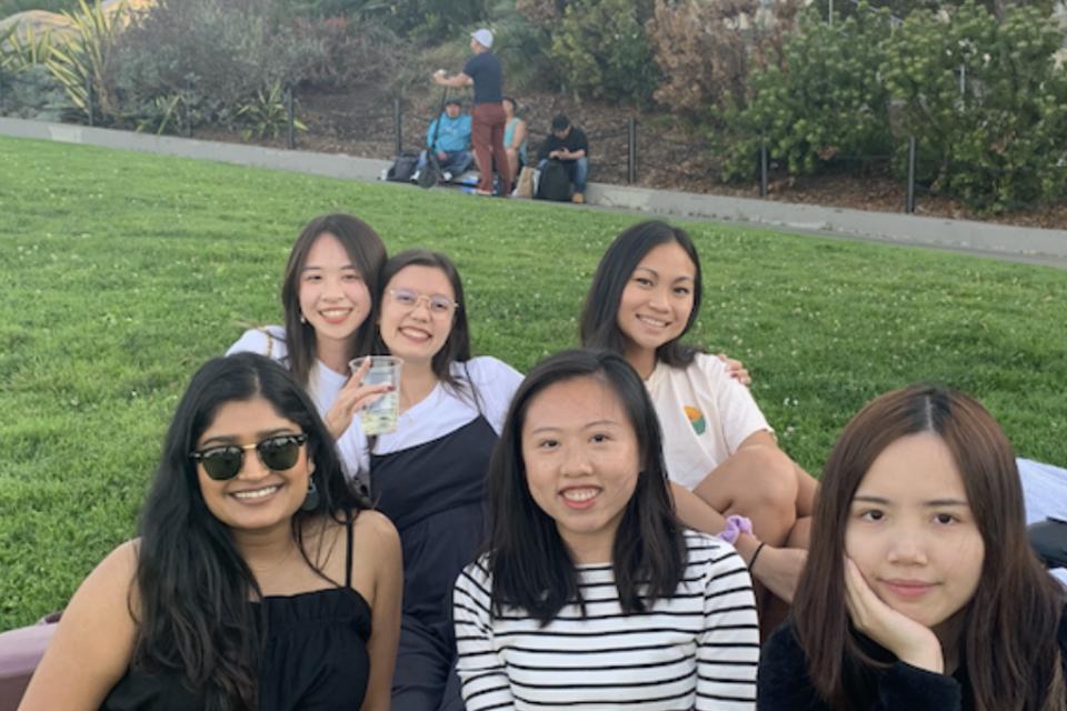 Jodi Go and MSBA students celebrate fellow student Julia's Wallace's birthday at Dolores Park